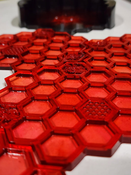 Honeycomb Coaster Set & Holder