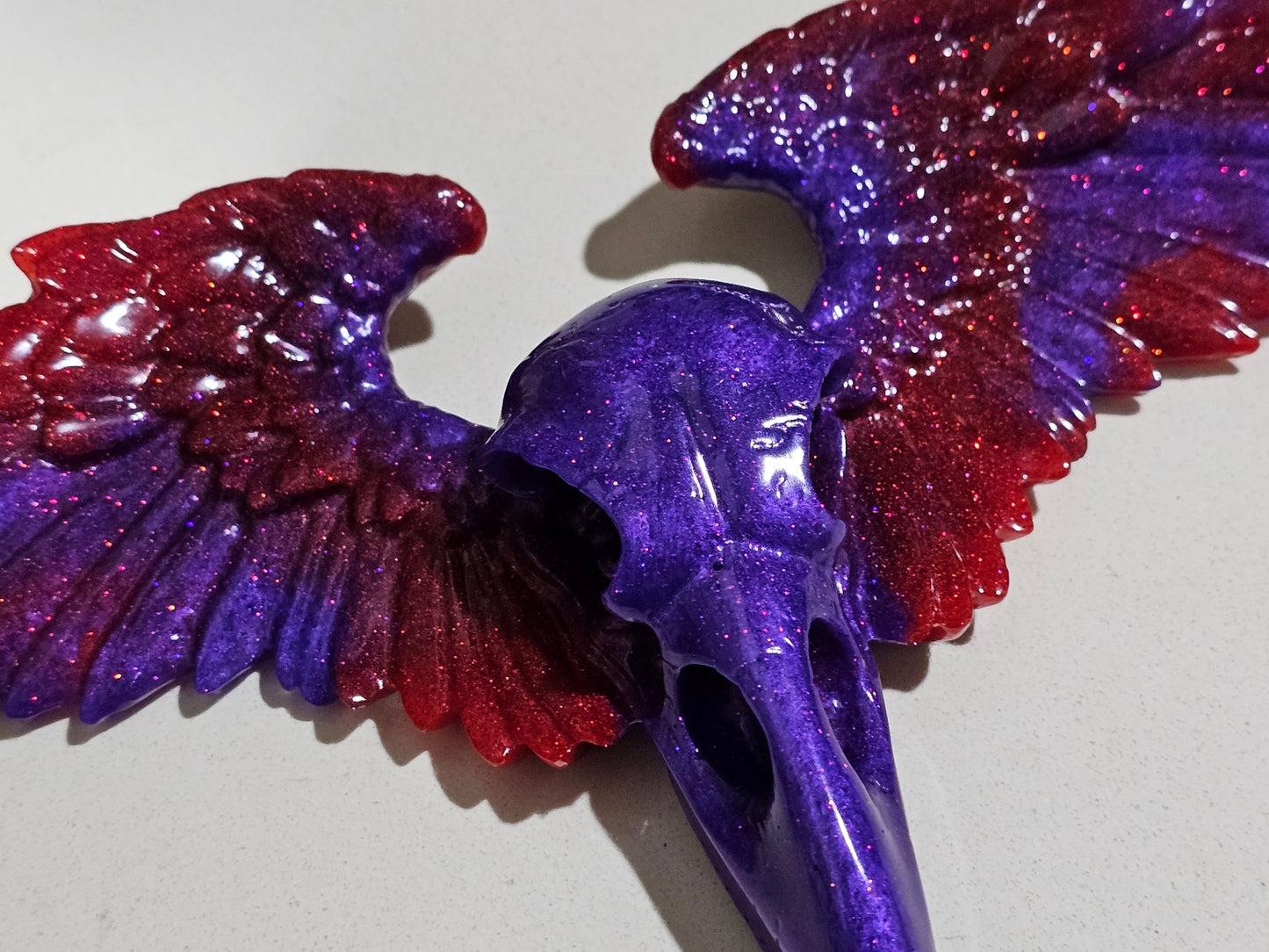 Ravel Skull w Wings -Purple/Red