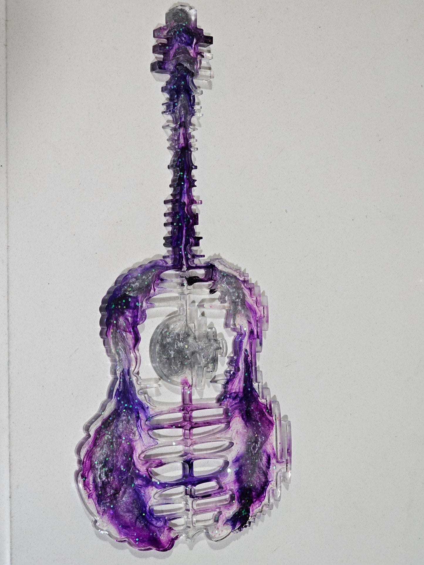 Guitar Wall Art -Purple/Silver