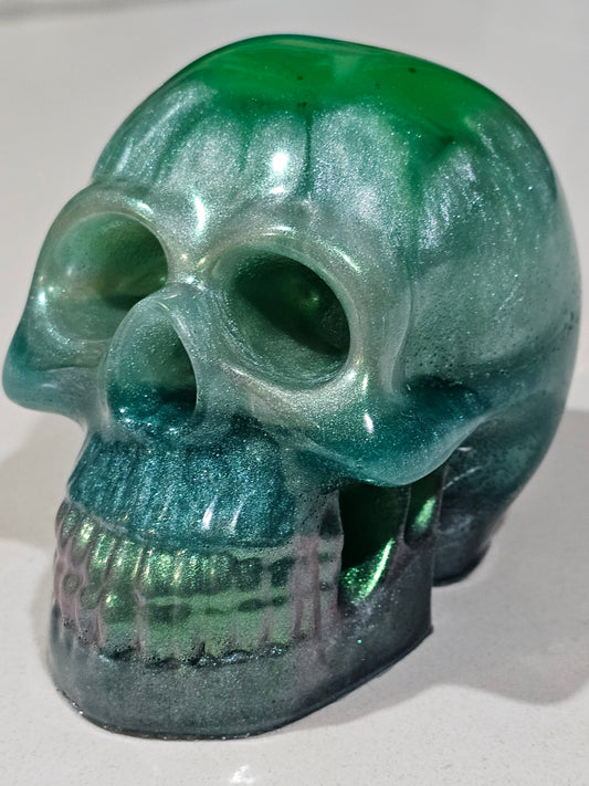 Skull - Holo Green & Teal