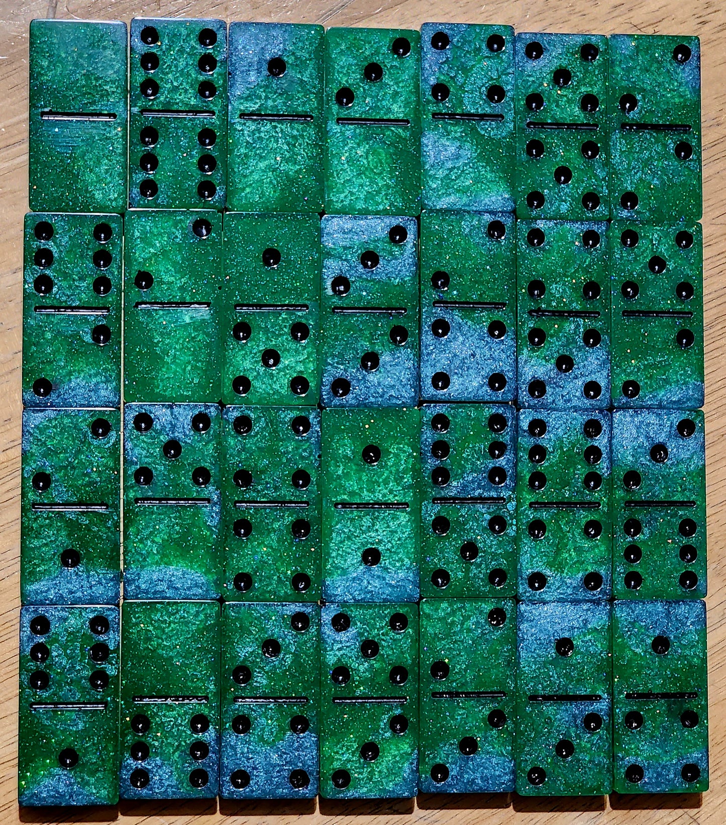 6x6 Green & Blue Dominos
